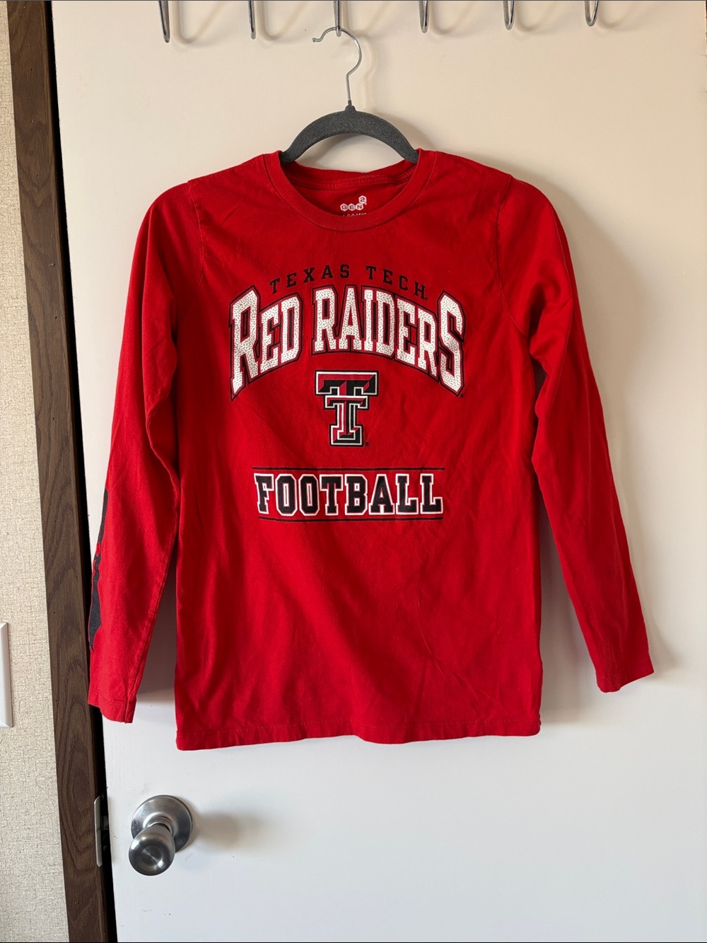 Texas Tech Red Raiders Football Long Sleeve Shirt Red Gen2 Sz L 14/16 Collegiate